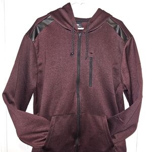 South Pole Maroon Zip-Up Sweater with Black Details